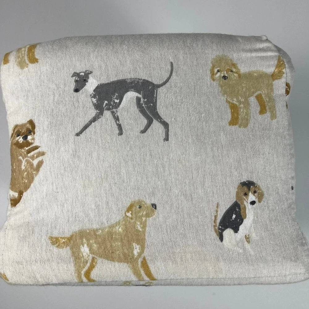 Cuddl Duds Queen Sheet Set Heavyweight Flannel Dog Toss Print 100% Cotton NEW